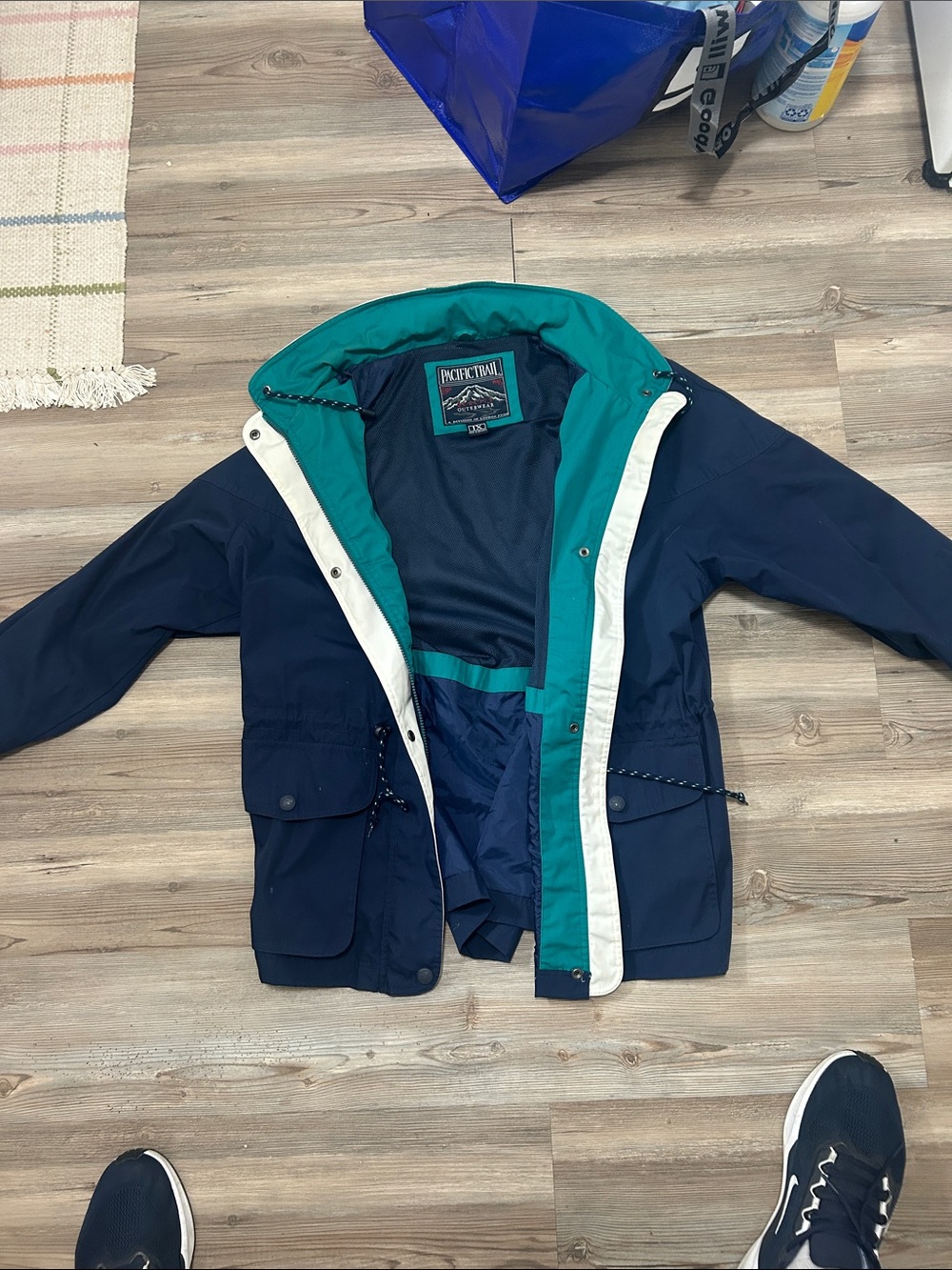 Pacific Trail Navy Jacket with Teal Lining and White Trim